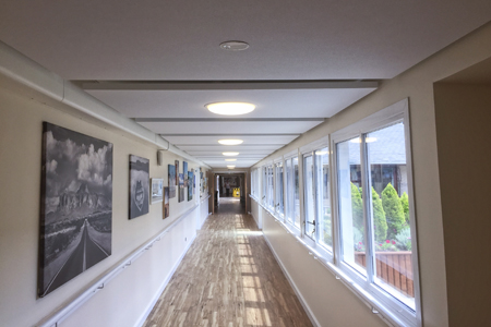 Canopies retro-fitted into care home corridors