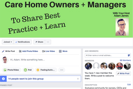 Facebook group for owners and managers 