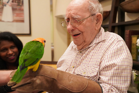 Residents meet zoo animals